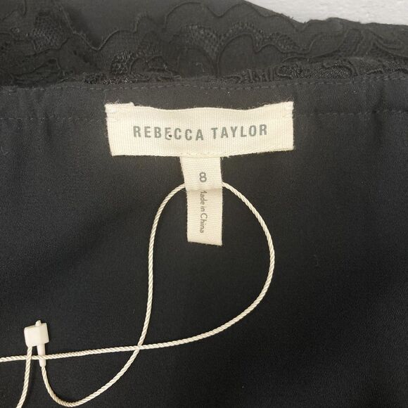 Rebecca Taylor Off Shoulder Lace Black Top Size 8 NWOT - Picture 10 of 13